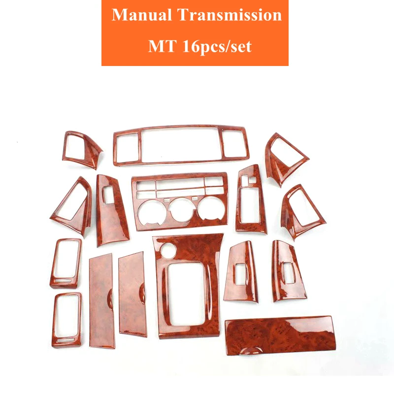 

16Pcs/Set ABS Car Interior Wood Grain Color Cover Trim Panel Overlay Frame Kit Fit For Toyota Corolla EX Altis 2007-2012 LHD