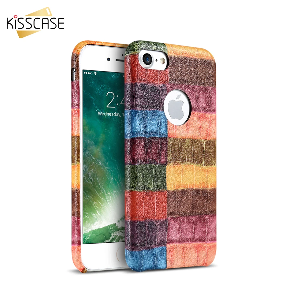 KISSCASE крокодиловый цветной чехол для ПК iPhone 6 6s 7 Plus из крокодиловой кожи |