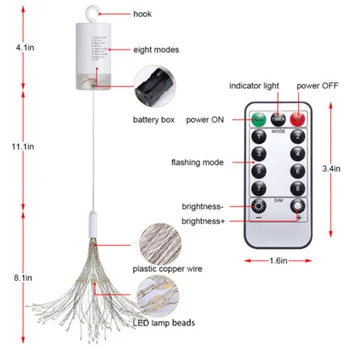 

2018 Firework LED Copper Wire Strip String Xmas Wedding Decor LED Fairy Light .