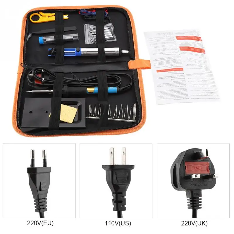 Горячая 60 Вт регулируемый Электрический температура сварки паяльник Tool Kit ЕС/Великобритания/США Plug для выбора