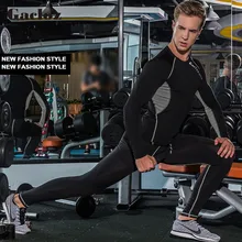 Gacloz MMA Men Compression Sets Base Layer Tight Pants Workout Fitness Bodybuilding Tracksuit Long Sleeve Shirt Gyms Suits 2019