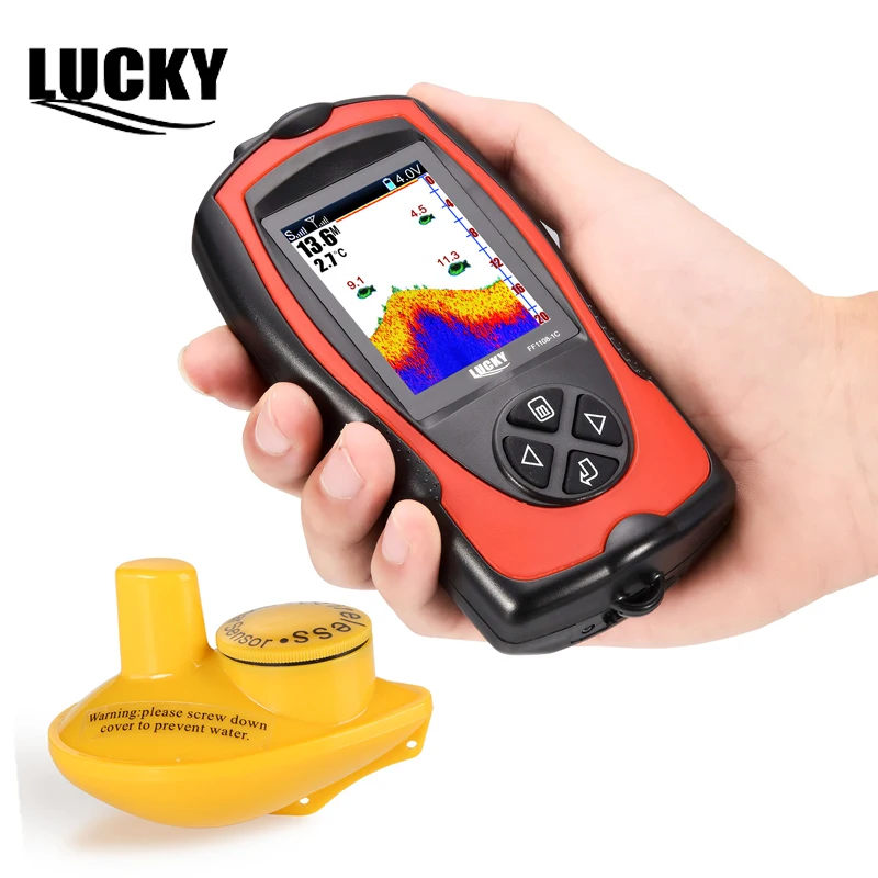 

Lucky FF1108-1CW High Definition Color Fish Finder Depth Finder Fishing Tackle English Russian Manu 2.4inch TFT color LCD Screen
