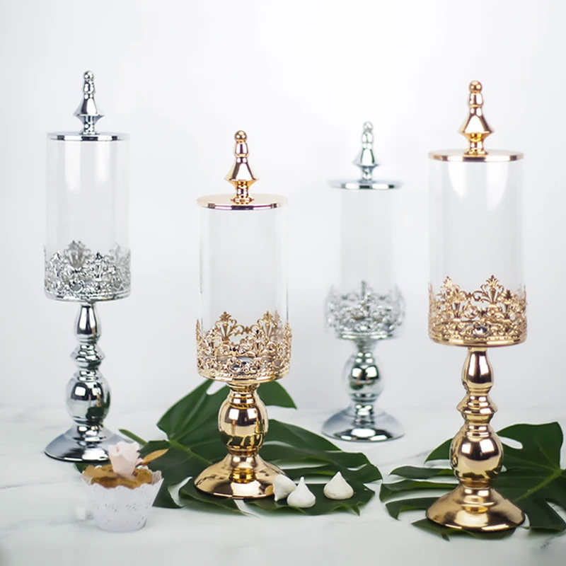 

Sugar Bowl Wedding Dessert Table Decoration Decoration Sugar Bowl Glass Candy Jar Snack Biscuit Storage Storage Tank