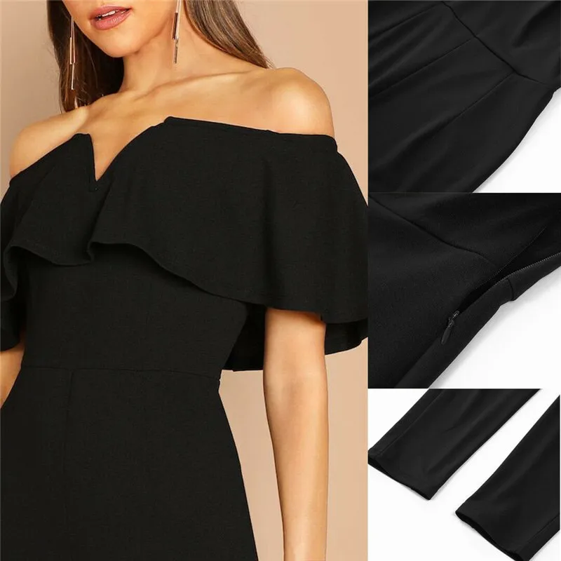 

Women Party Evening Jumpsuit Summer Sexy One Shoulder jumpsuit