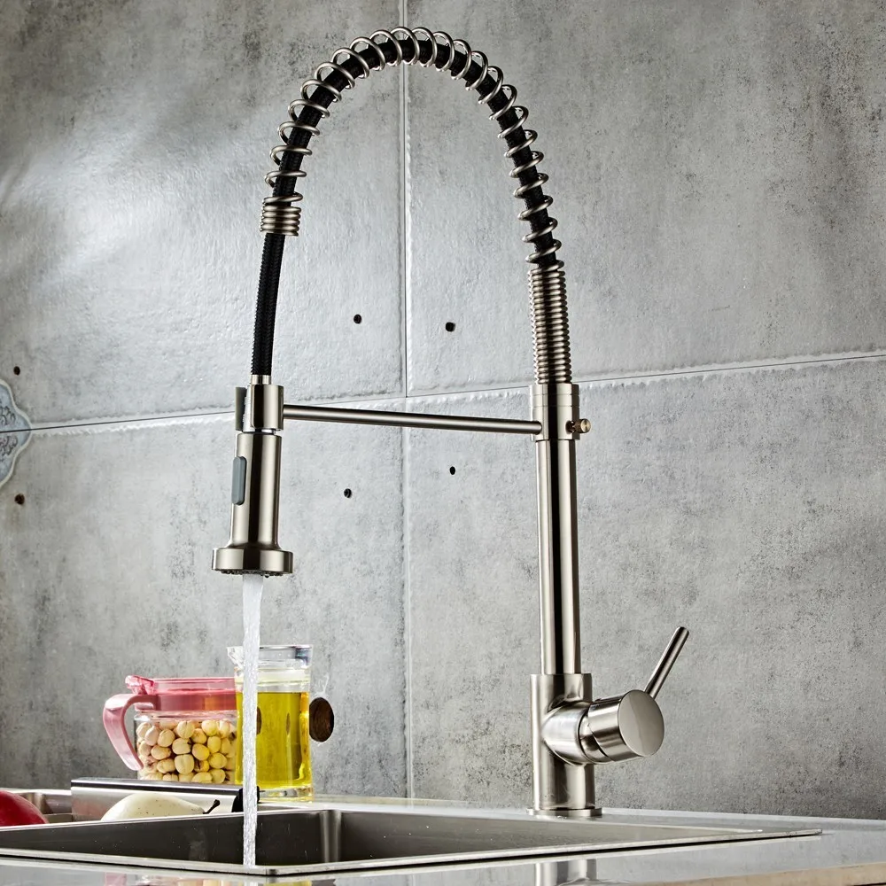 Kitchen Faucet Pull Out Side Sprayer Dual Spout Single Handle Mixer Tap Sink Faucet 360 Rotation Kitchen Faucets Kitchen Faucet Pull Out Side Sprayer Dual Spout Single Handle Mixer Tap Sink Faucet 360 Rotation Kitchen Faucets