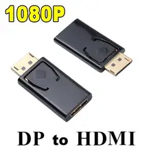 1080 p exexpositor porto displayport dp macho para hdmi adaptador conversor fêmea conector de áudio e vídeo apto para macbook pro ar r60(China)