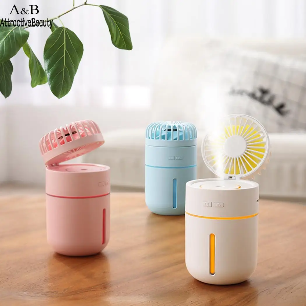 

Mini Humidifying Fan Air Humidifier 400ML USB Aroma Essential Oil Diffuser Portable Table Fan