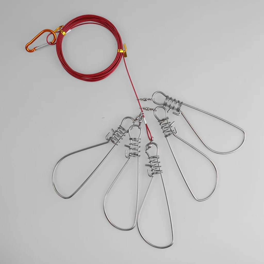 

Live Fish Lock Buckle with Reel Buckle and Float 5 Stainless Steel Snaps Fishing Stringer Clips Tackle Carp Pesca