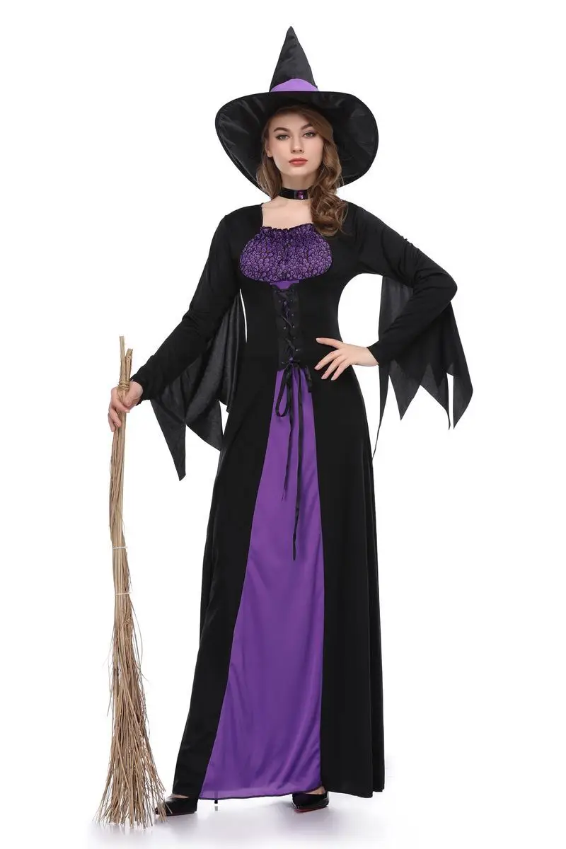 

Deluxe Halloween Sexy Adult Women Vampire Long skirt Victorian Fancy Party Dress Witch Female Costumes Zombie Uniforms