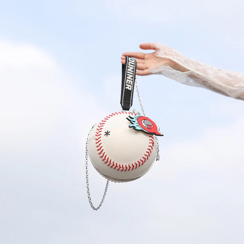 

[Super Seabob] 2019 Spring Summer Woman Personality White Round Shape Spliced Single Handle Chain PU Leather Shoulder Bag LM344