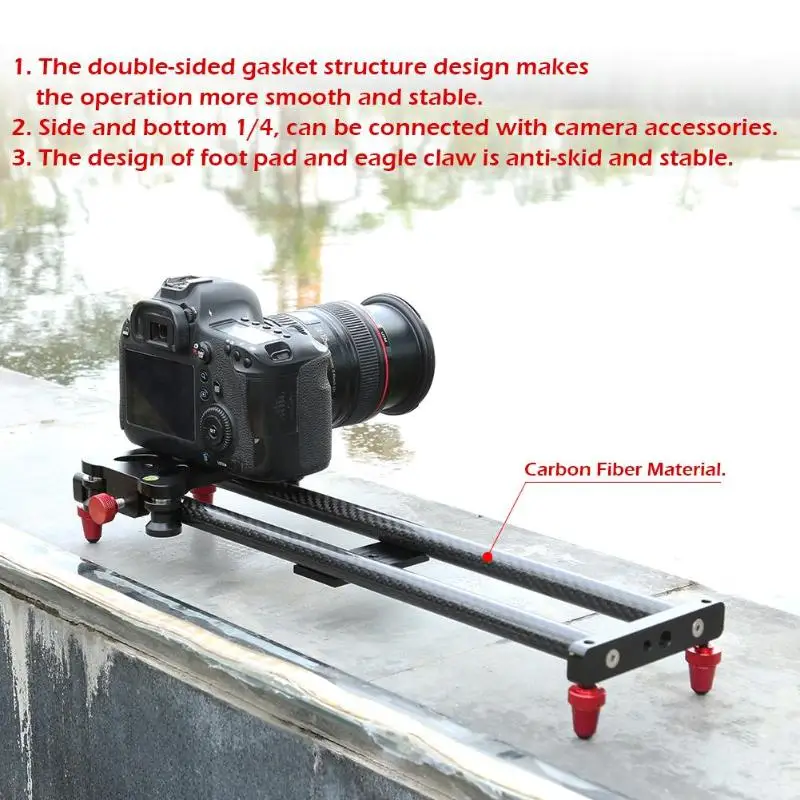 

VODOOL Carbon Fiber 42cm Camera Slide Follow Focus Motorized Electric Control Delay Slider Track Rail for Digital SLR Camera