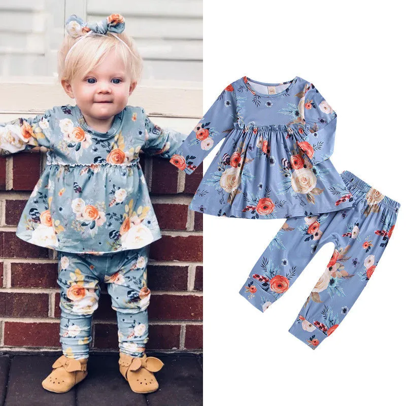 

Kids Baby Girls Outfits Clothes Dress Tops T Shirt Long Pants Set pudcoco Thanksgiving Day Turkey Long Sleeve set
