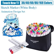 TouchNew Художественный набор маркеров для рисования с двойной головкой для набросков маркеры художественный анимационный дизайн кисти школьные офисные товары для рукоделия