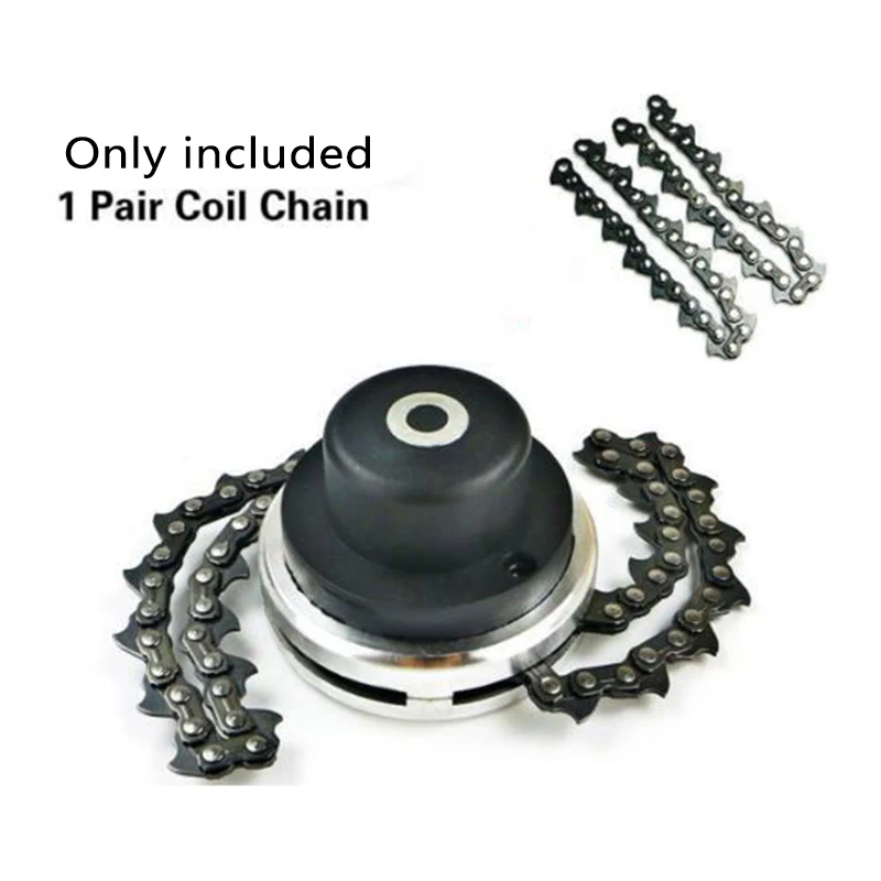 

New 2 Pcs Brush Cutter Trimmer Head Kit Coil Chain Replacement For Lawn Mower Brush Cutter Trimmer Head Kit
