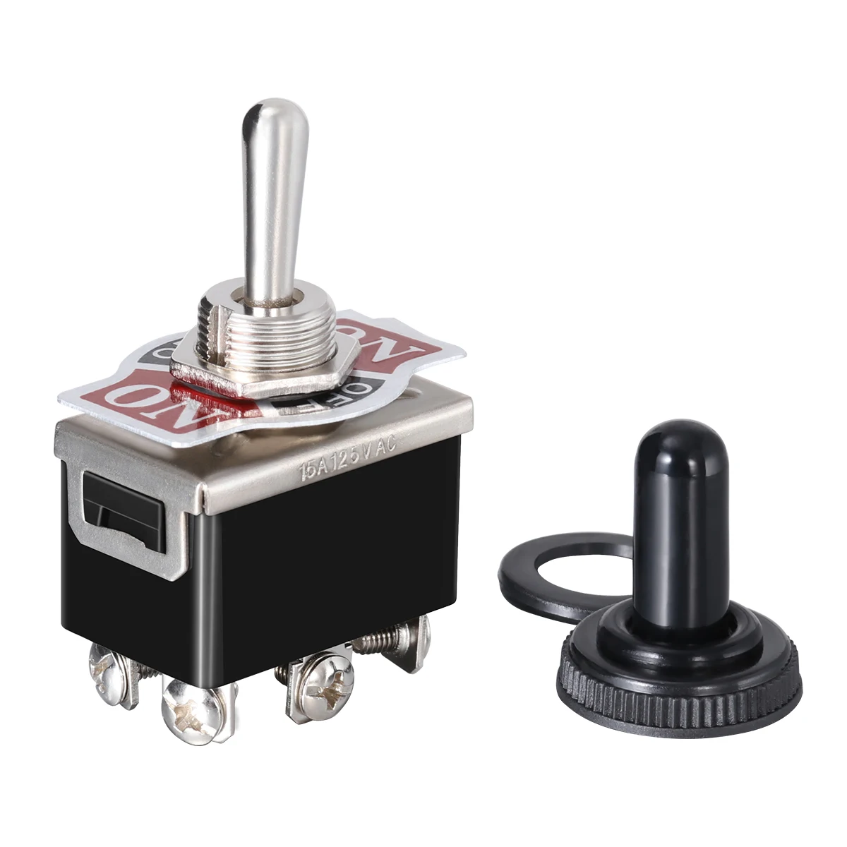 

WINOMO 203A Heavy Duty Toggle Switch Flick ON/OFF/ON Car Dash 12V DPDT with Waterproof Cap A0077