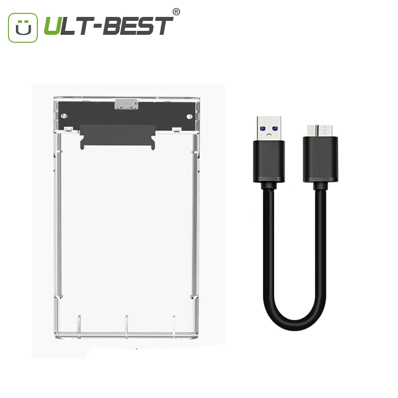 

ULT-Best 2.5 inch HDD Enclosure Transparent Color USB 3.0 to SATA III UASP HD Box HDD Hard Disk Drive External SSD External Case