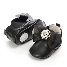 Детская кроватка обувь Повседневное одежда для малышей; для новорожденных девочек на мягкой подошве в стиле принцессы детская кроватка, туфли, ползунки