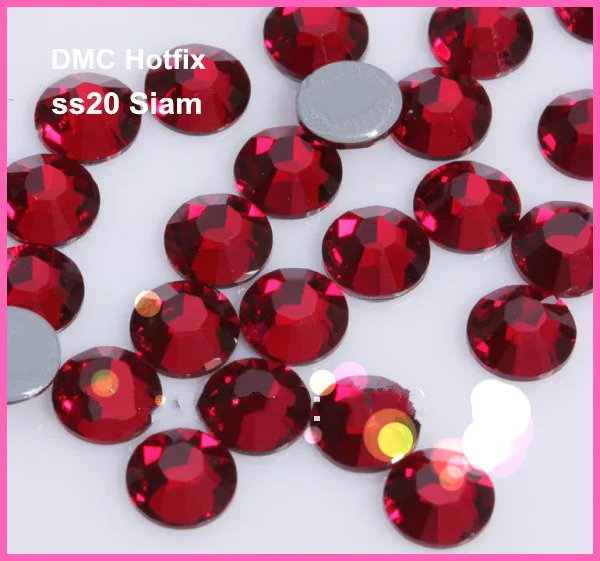

1440pcs/Lot Ss20 (4.8-5.0mm) High Quality DMC Siam on Rhinestones Hot Fix Rhinestone Red Color Round Iron on Clothing