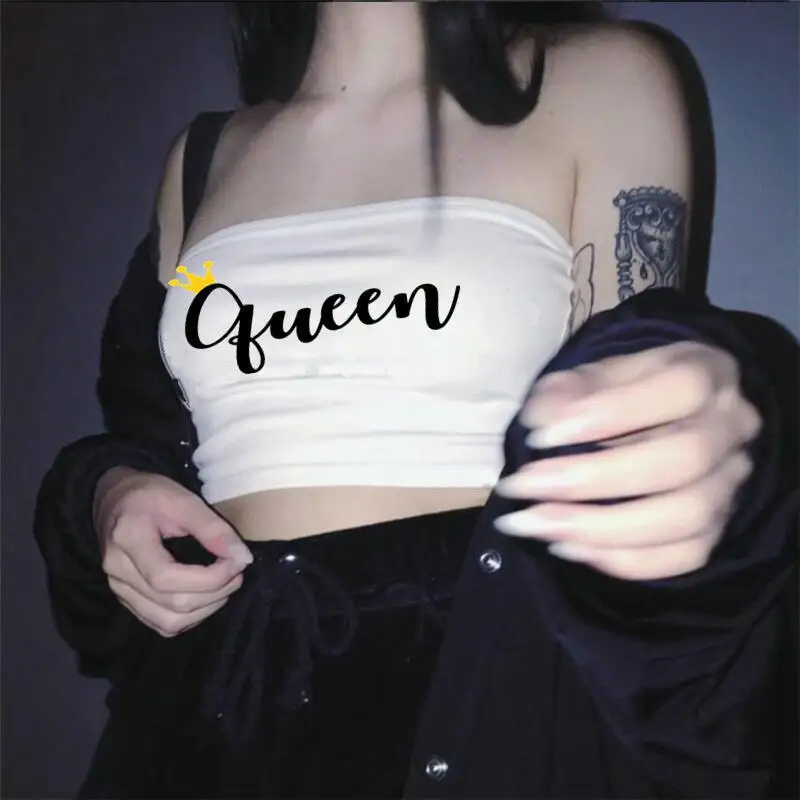 

European And American Foreign Trade Hot Selling AliExpress Cross-Border Sell like Hot Cakes Women New Style gueen Letter Printed