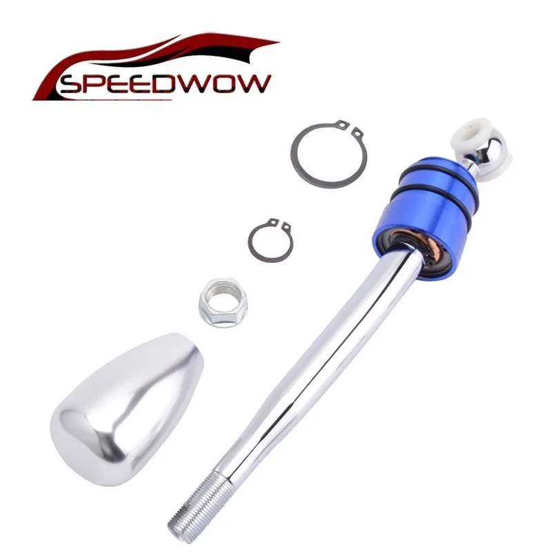 SPEEDWOW Синий нержавеющая сталь короткий рычаг переключения передач с ручкой для BMW