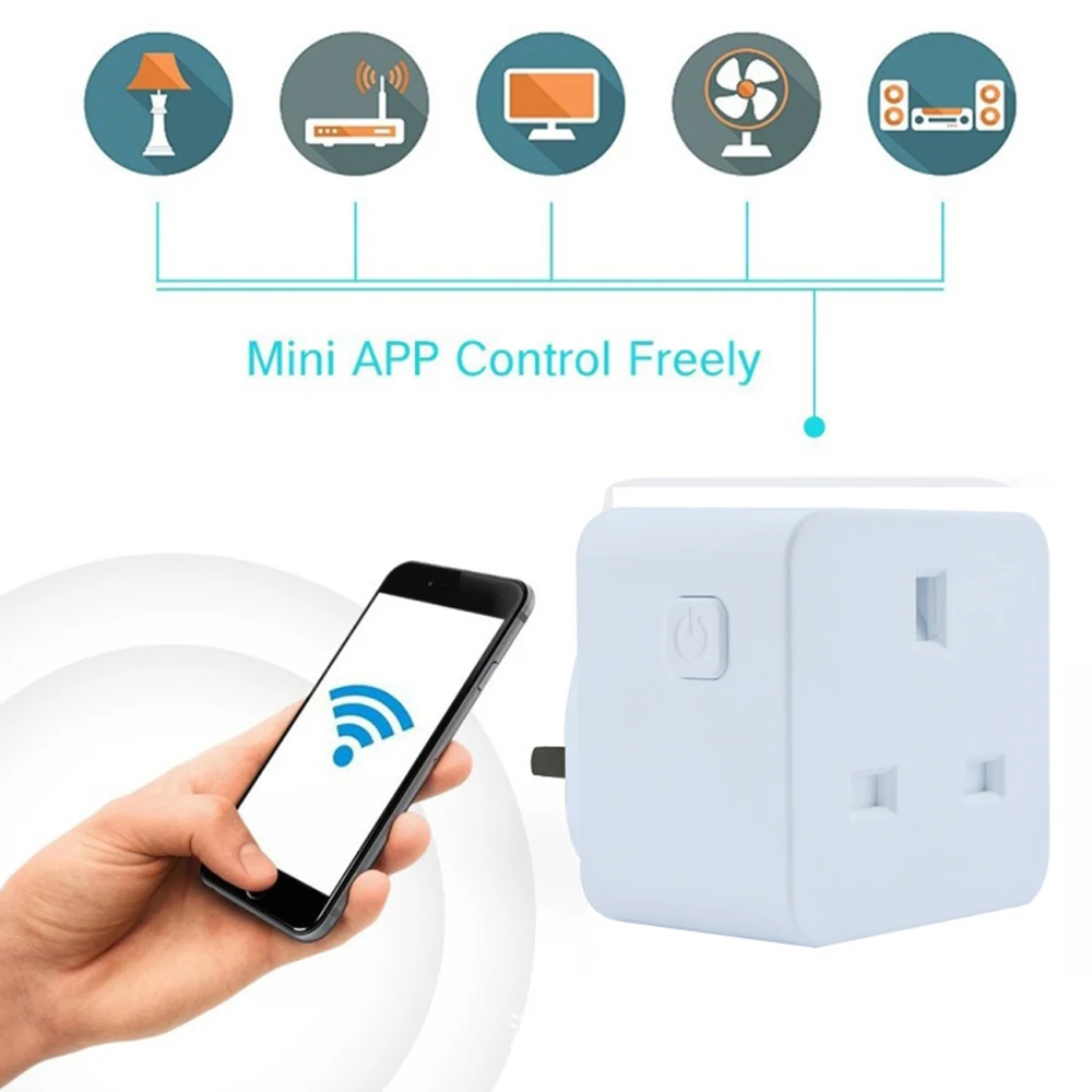 

16A Smart Plug with Alexa Google Home Audio Wireless Control UK Wifi Smart Socket Outlet