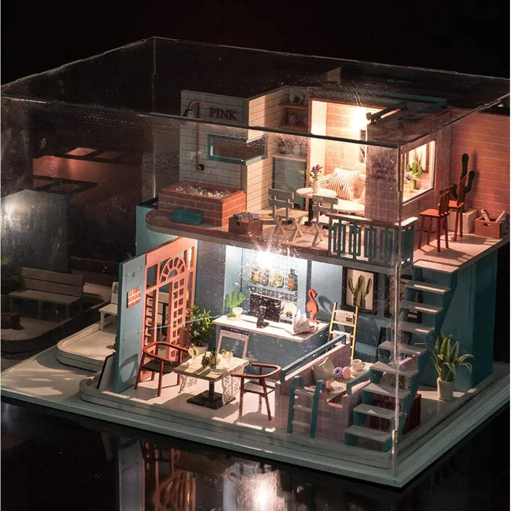 1/24 Miniature Dollhouse Kit DIY Handcraft House Model with LED Lights Educational Toys Birthday Gift for Children Kids Adult 1/24 Miniature Dollhouse Kit DIY Handcraft House Model with LED Lights Educational Toys Birthday Gift for Children Kids Adult