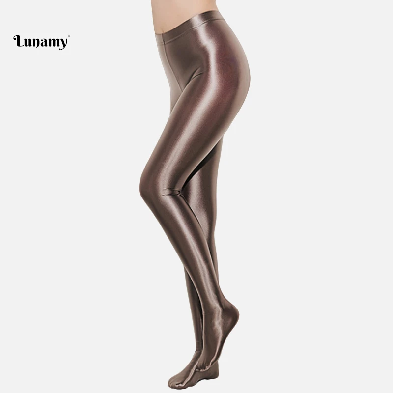 

Lunamy 2019 Glitter Pantyhose Rose Gold Sexy Satin Glossy Stockings Shiny Trousers Japanese High Waist Thights Women