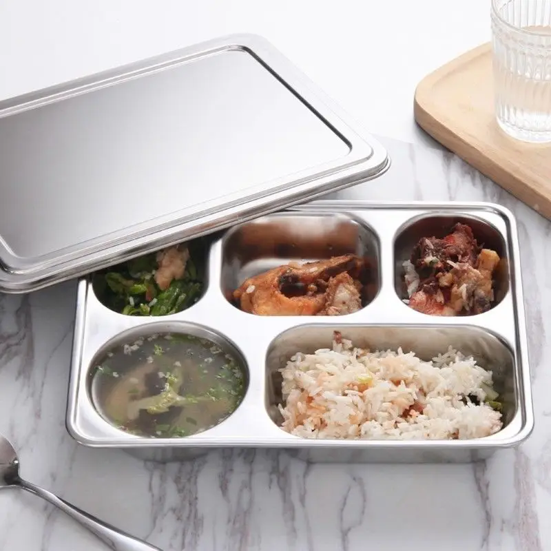 

Reusable Compartment Food Portion Plate Lunch Box Containers With Lids