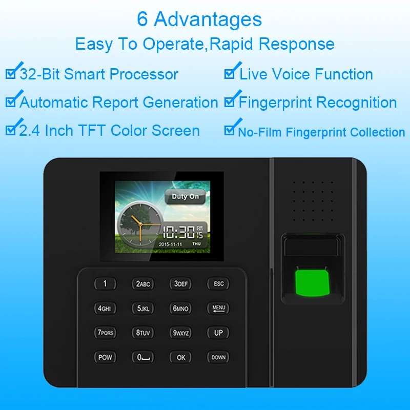 Eseye биометрический отпечаток пальца посещаемость времени система TCP/IP USB Время