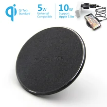 10 Вт Быстрое беспроводное зарядное устройство коврик Apple 7,5 Вт Qi Беспроводное зарядное устройство Pad 9 В Быстрая зарядка Беспроводная плата для iPhone samsung LG Moto Nexus