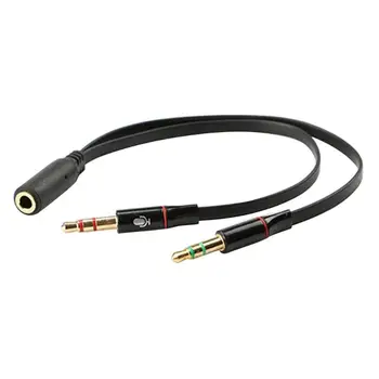 

ALLOYSEED Headphone Splitter Audio Cable 3.5mm Female to 2 Male Adapter Aux Cable Extension Wire Cord Hot