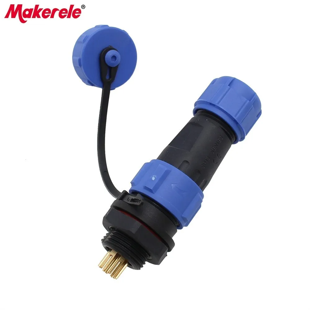 

Waterproof Aviation Connectors 13MM Straight Rear Nut Connector SP13 7 Pin Aeronautical Plug And Socket Protective Plug IP68