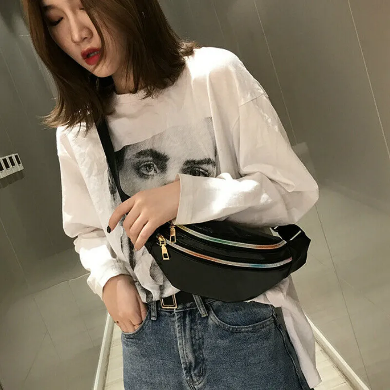 

Punk Fashion Bag Reflective Shoulder Bag Fashion Women's Waist Bag