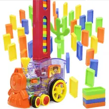 Домино строительный блок игровой набор мультфильм ралли поезд двигатель в форме игрушки набор домино ралли блок игрушка идеальный день рождения Рождественский подарок