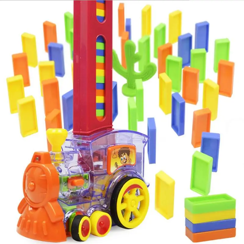 

Domino Building Block Game Set Cartoon Rally Train Engine Shaped Toy Set Domino Rally Block Toy Ideal Birthday Christmas Gift