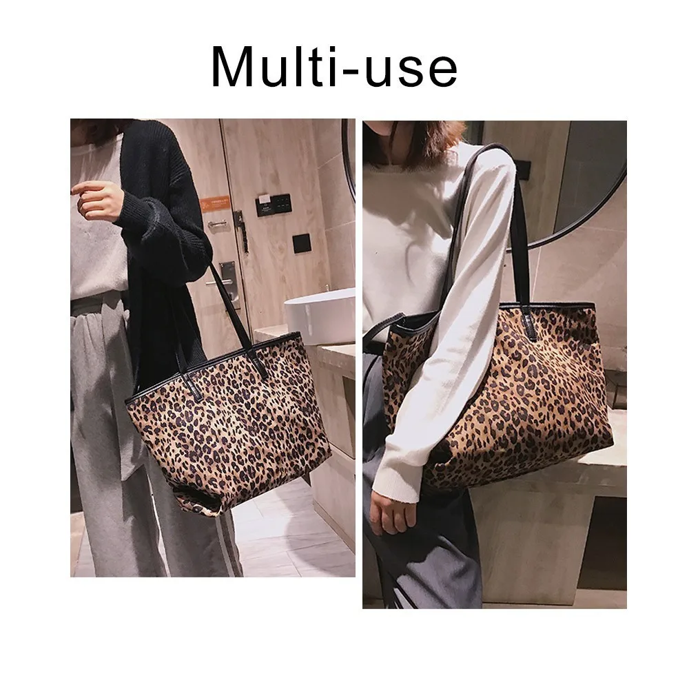 Женская винтажная Сумка тоут с леопардовым принтом|Сумки ручками| |
