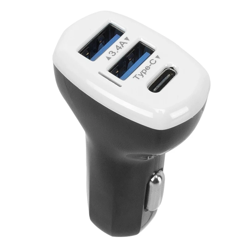 Автомобильное зарядное устройство 24V 3.4A с двумя USB C PD для быстрой зарядки xiaomi Huawei