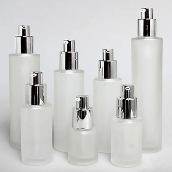 

Luxury parfume bottles 20ml clear frosted foundation glass bottle 20ml with silver lids in stock