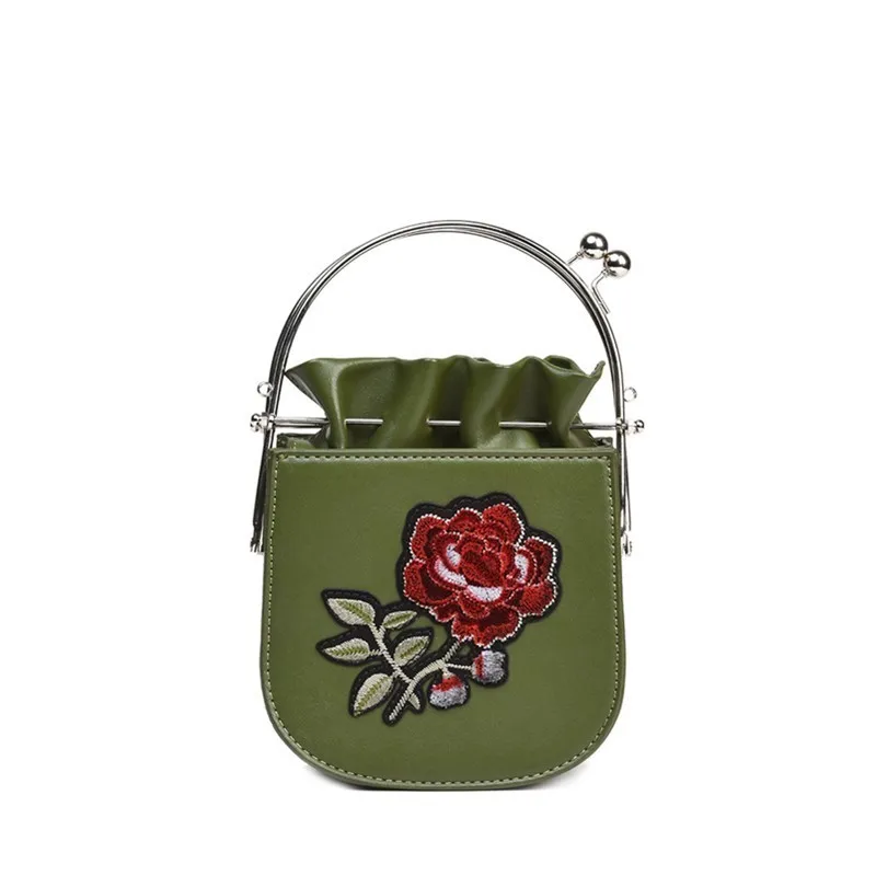 

2018 Embroidery Shoulder Crossbody Bags For Women Leather Luxury Handbags Women Bags Designer Famous Brands Ladies Messenger Bag