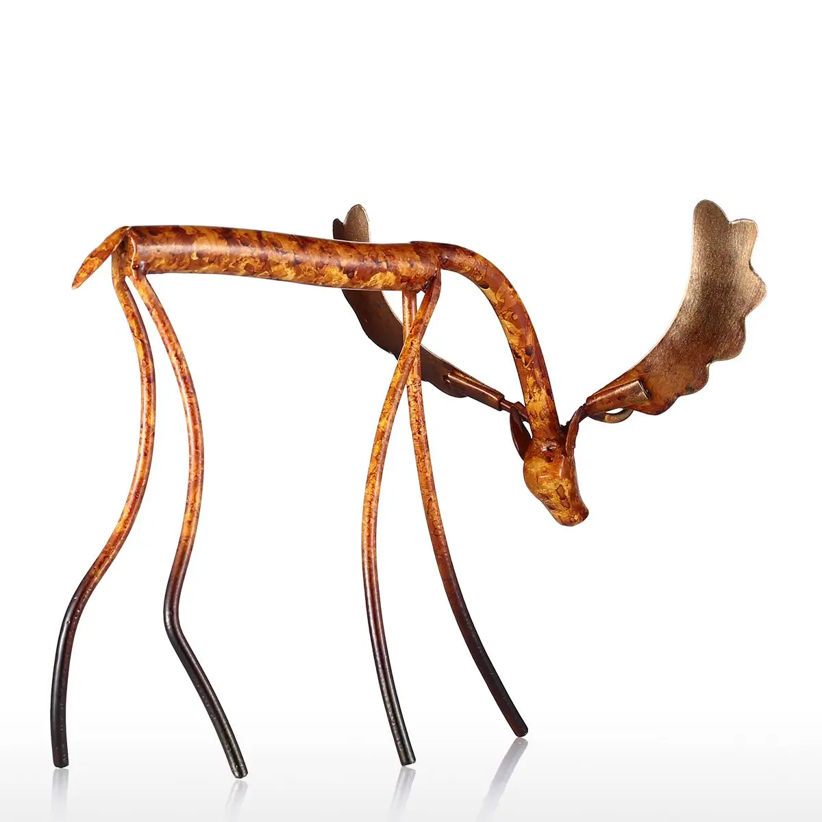 Tooarts Bow/Raise Head Moose Iron Sculpture Home Decoration Crafts Metal Animal Sculpture Artwork For Home Office Decoration Tooarts Bow/Raise Head Moose Iron Sculpture Home Decoration Crafts Metal Animal Sculpture Artwork For Home Office Decoration