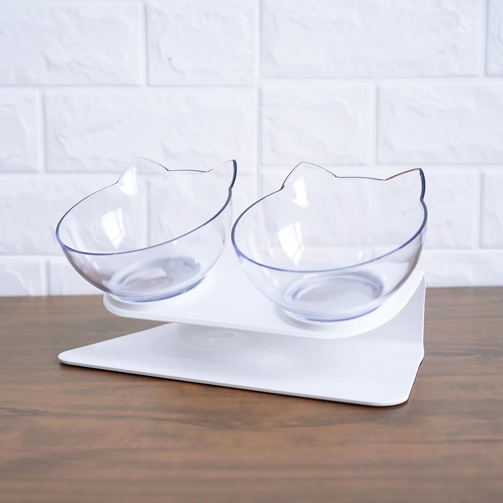 

Creative Non-slip Cats Double Bowls With Raised Stand Pet Food And Water Bowl For Cats Dogs Feeders Bowl Pet Supplies