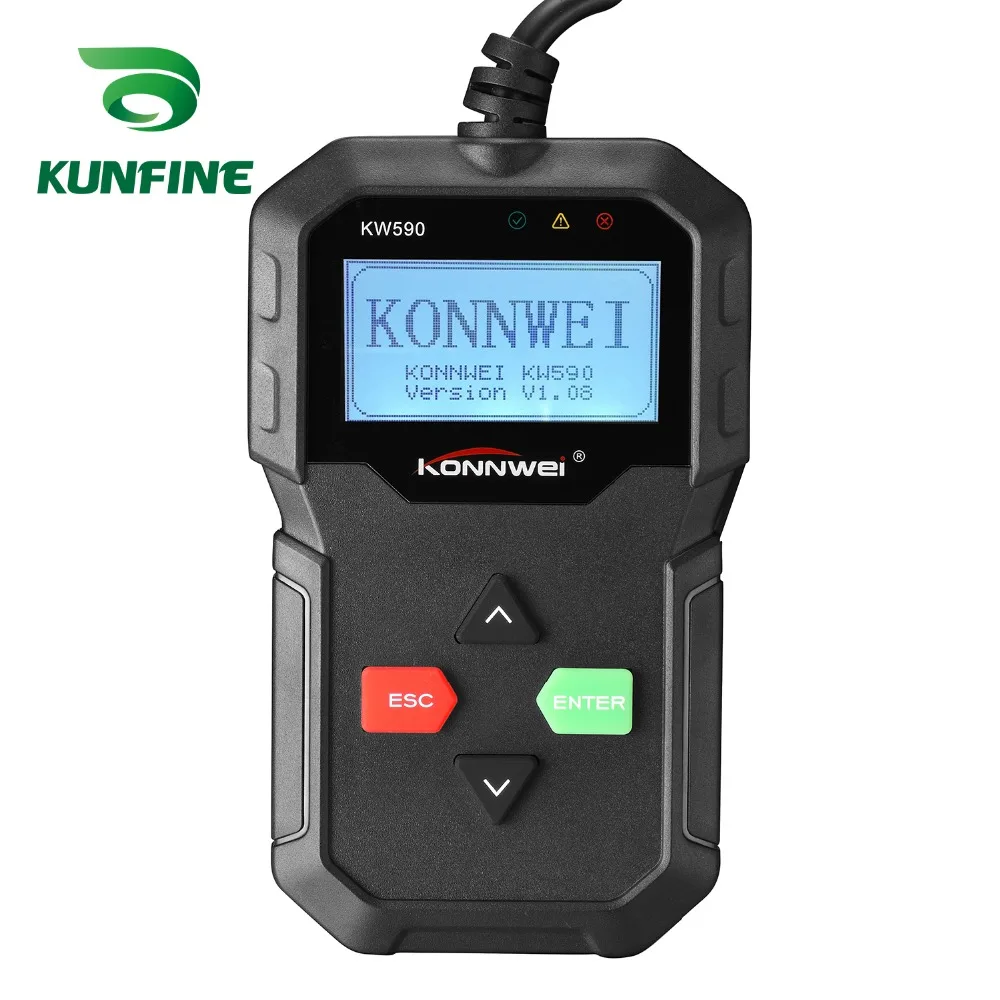 Лучший ODB OBD2 автомобильный диагностический сканер KW590 многоязычный на русском