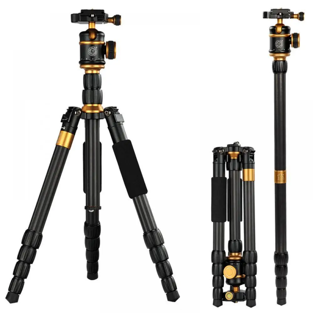Q666C 2018 HOT Sale QZSD Q888C Professional Photography Pro Carbon Fiber Tripod Monopod Ball Head Compa | Электроника