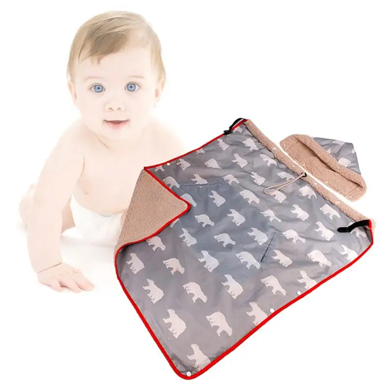 

Hoodie Carrier Cover For Baby Rainproof Windproof Stroller Blanket Baby Swaddle Blanket