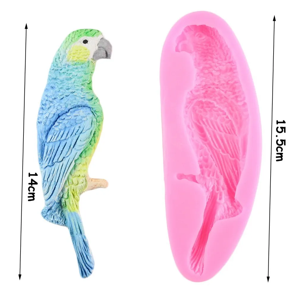 3D птицы Силиконовые формы для торта Форма для шоколадной мастики попугай инструменты для украшения тортов из мастики Мыло Конфеты глина печенья формы для выпечки