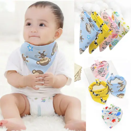 

Unisex Triangle Baby Bibs Reusable Washable Baby Bibs Infant Cute Cartoon Towel Cotton Adjustable Meal Burp Cloths Feeding 0-2T
