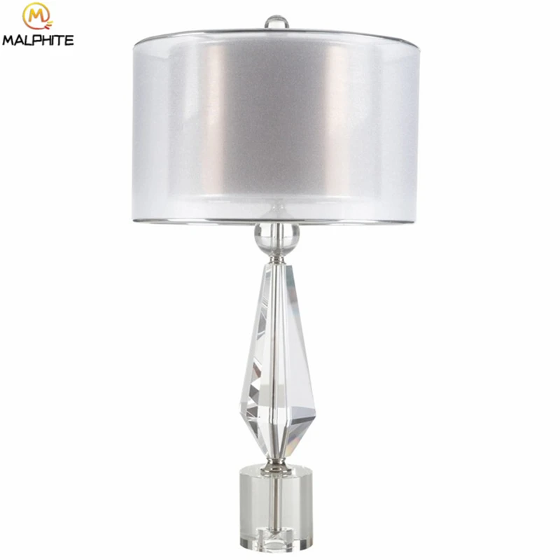 

American Simple Creative Luxury Crystal Table Lamps for Bedroom Bedside Personality office study Decor industrial LED desk lamp