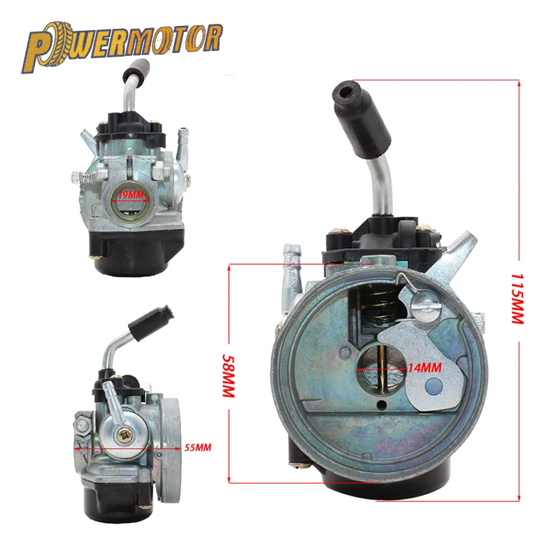 

PowerMotor 14mm Carburetor 37cc Water Cooled Carb Modify 43 47cc 49cc 2-Stroke Motorcyle Mini Pocket bike Dirt Pit Bike ATV Quad