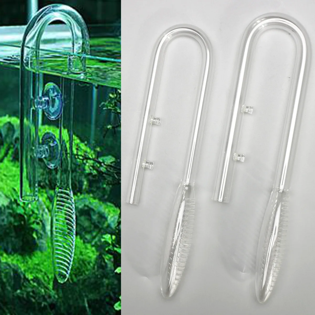 

Aquarium Fish Tank Lily Violet Inflow Clear Glass Pipe 13/17mm Tube Aquarium Plant Tank Filter Accessory With Suction Cups Set