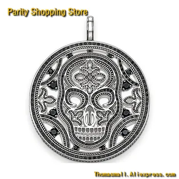 

ThomasPT1498 Hot sale Pendant Silver Skull Black Zirconia To Women And Men Classic Gift fashion Style Necklace Pendant